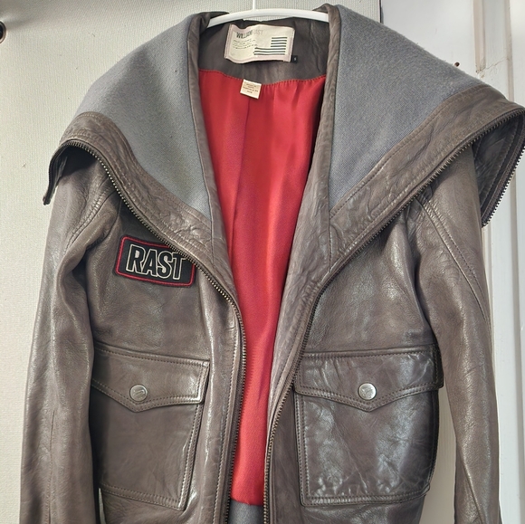 William Rast Gray Leather Jacket - Picture 1 of 2